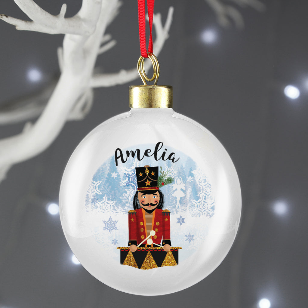 Personalised Nutcracker Bauble with personalised text, view 2