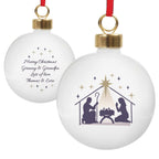Personalised Nativity Bauble with personalised text, view 4