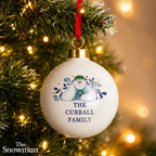 Personalised The Snowman Botanical Bauble with personalised text, view 5