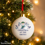 Personalised The Snowman Botanical Bauble with personalised text, view 3