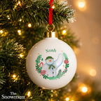 Personalised The Snowman Christmas Wishes Bauble with personalised text, view 4
