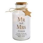 Personalised Mr & Mrs LED Glass Jar with personalised text, view 3
