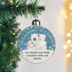 Personalised First Christmas as a Family Polar Bear Bauble with personalised text, view 4