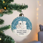 Personalised First Christmas as a Family Polar Bear Bauble with personalised text, view 2