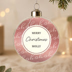 Personalised Ho Ho Ho Glass Bauble with personalised text, view 4