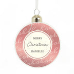 Personalised Ho Ho Ho Glass Bauble with personalised text, view 3