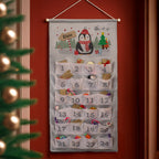 Personalised Christmas Penguin Silver Grey Advent Calendar with personalised text, view 5