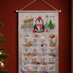 Personalised Christmas Penguin Silver Grey Advent Calendar with personalised text, view 3