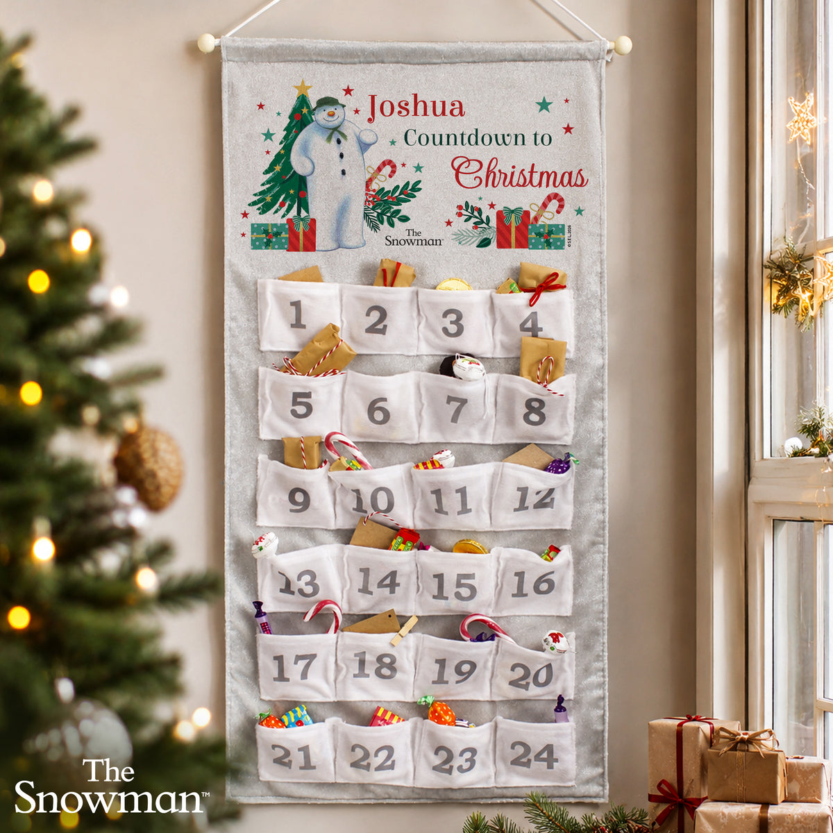 Personalised The Snowman Christmas Wishes Advent Calendar with personalised text, view 5