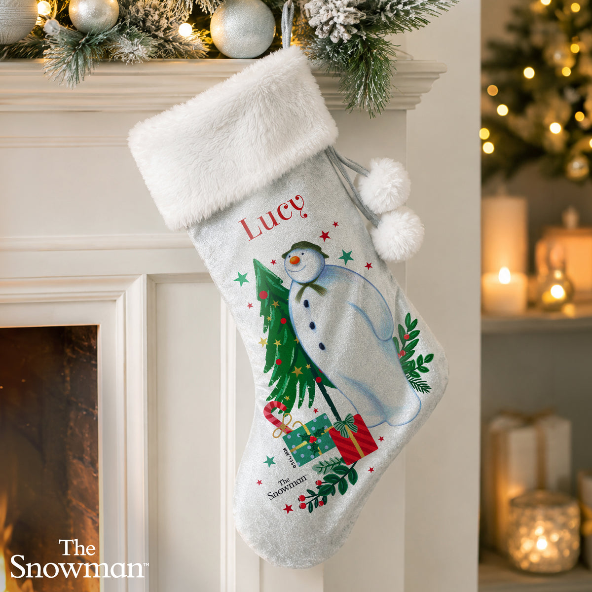 Personalised The Snowman Christmas Wishes Stocking with personalised text, view 4