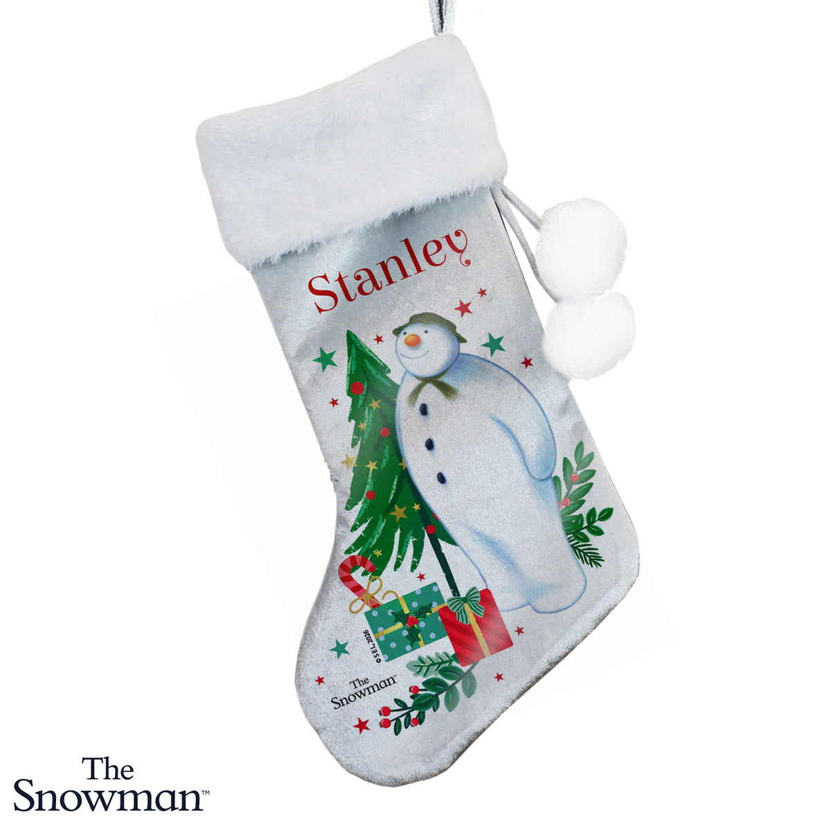 Personalised The Snowman Christmas Wishes Stocking with personalised text, view 3