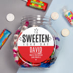 Personalised To Sweeten Your Day Sweet Jar with personalised text, view 3