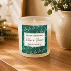 Personalised Fa La La Christmas Candle Jar with personalised text, view 4