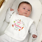 Personalised First Christmas Dinner Bib with personalised text, view 3