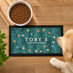 Personalised Christmas Fairy Lights Pet Bowl Mat with personalised text, view 5