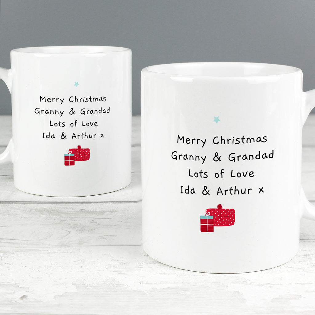 Personalised Mr & Mrs Claus Christmas Mug Set with personalised text, view 2