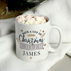 Personalised Cup Of Christmas Cheer Mug with personalised text, view 2