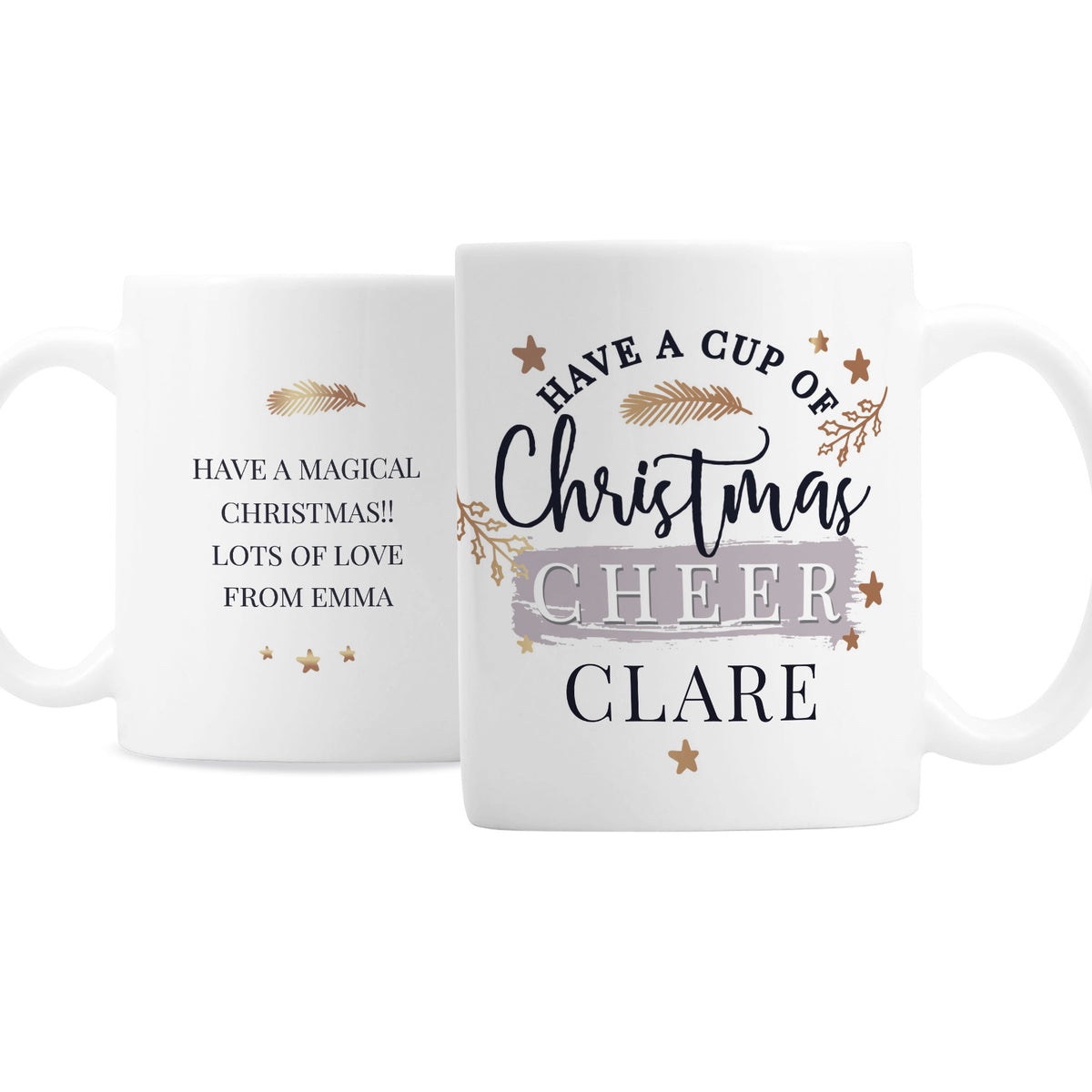 Personalised Cup Of Christmas Cheer Mug with personalised text, view 3