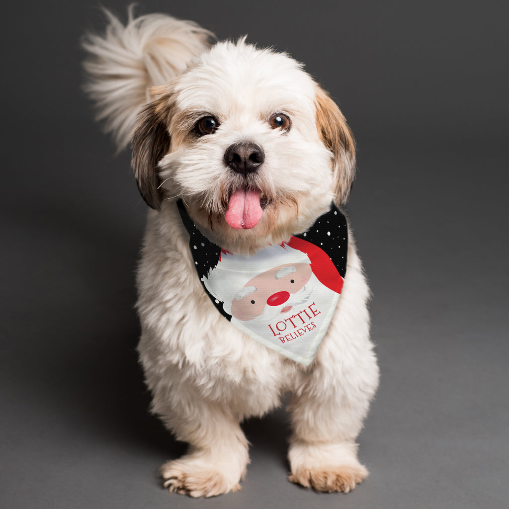 Personalised Santa Dog Bandana with personalised text, view 4