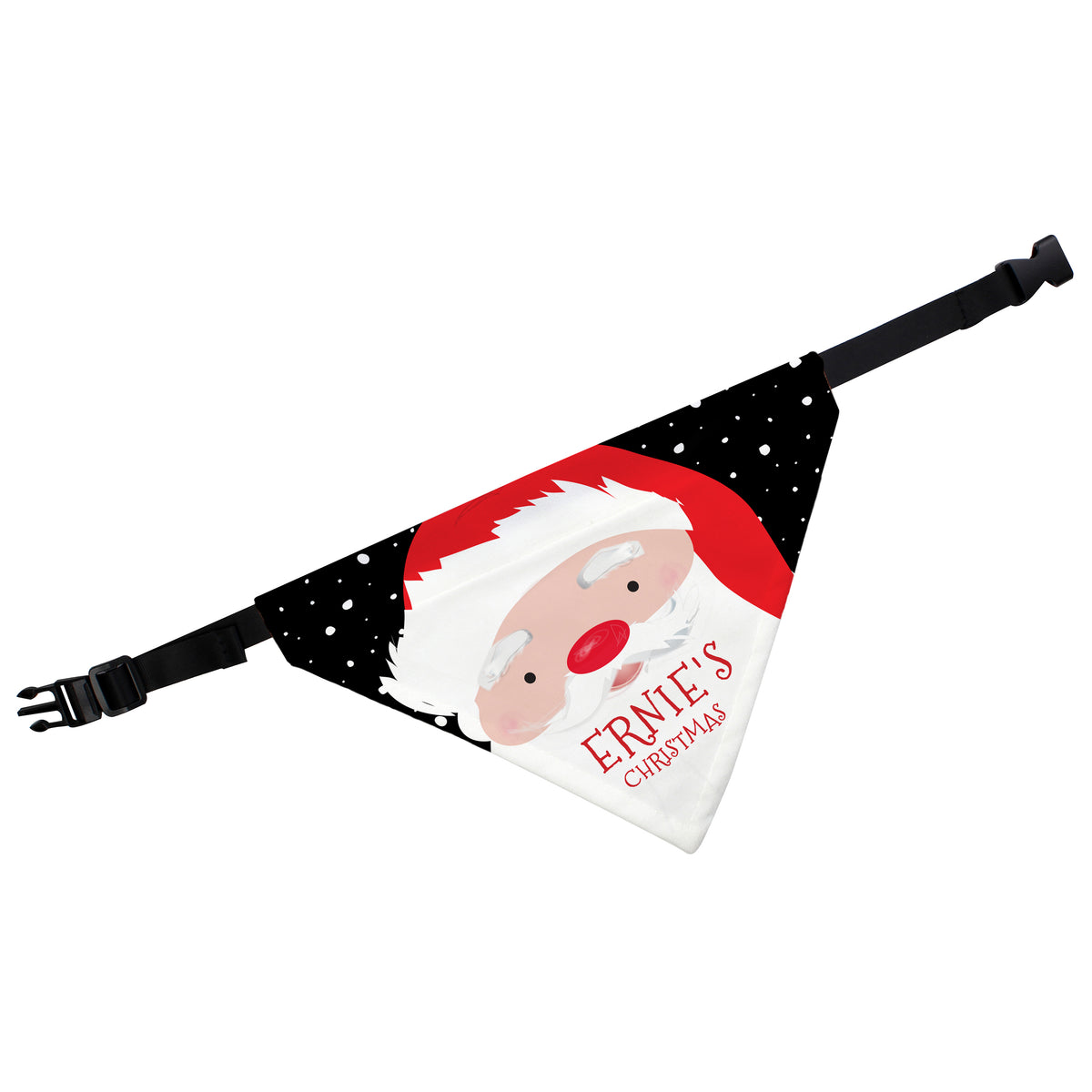 Dog wearing a personalised Santa Christmas bandana