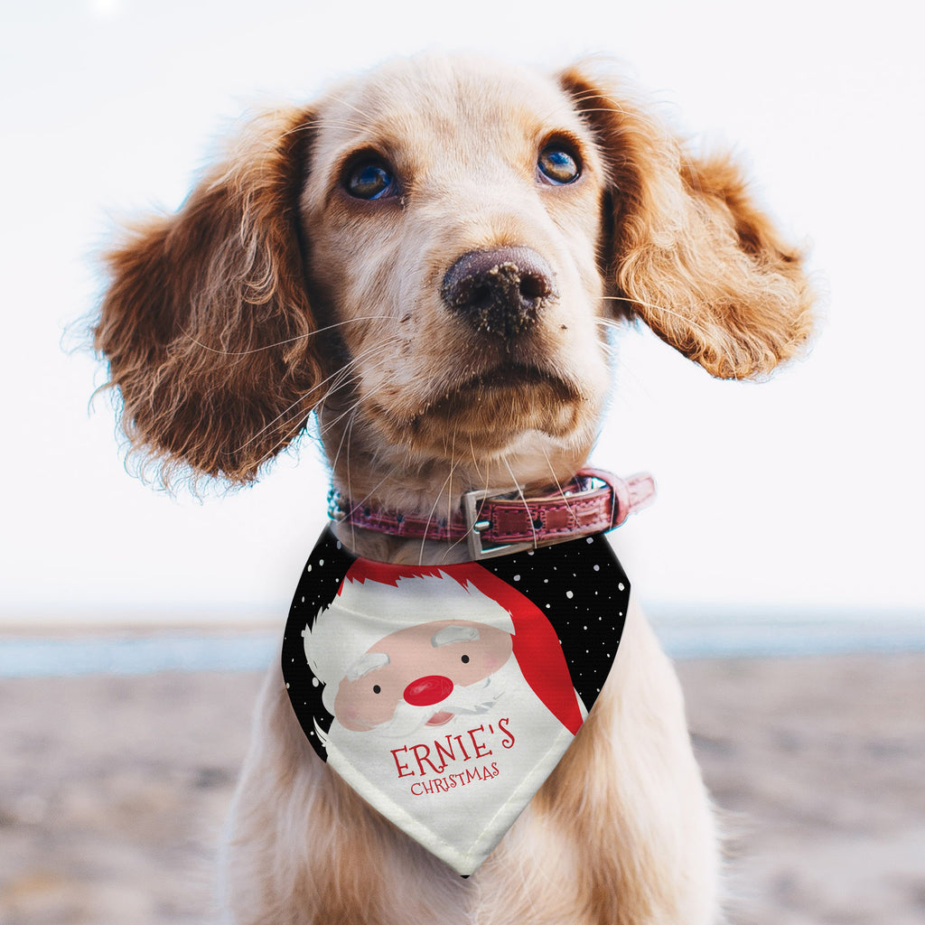 Personalised Santa Dog Bandana with personalised text, view 2