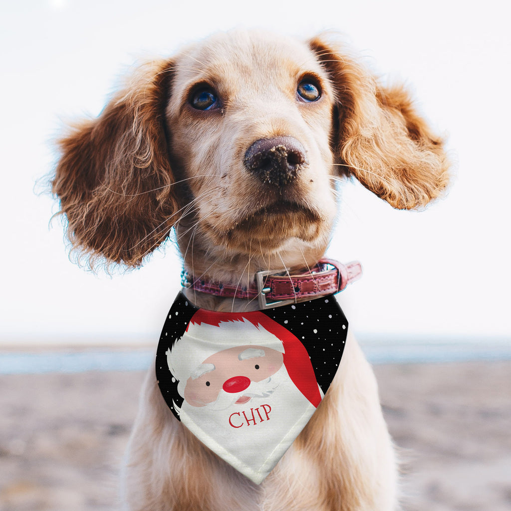 Personalised Santa Dog Bandana with personalised text, view 3