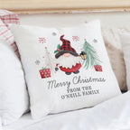 Personalised Gonk Merry Christmas Cushion with personalised text, view 5