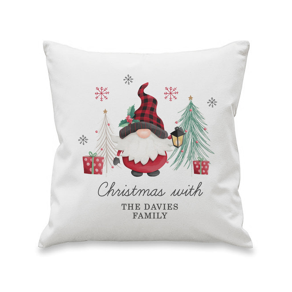 Personalised Gonk Merry Christmas Cushion with personalised text, view 4