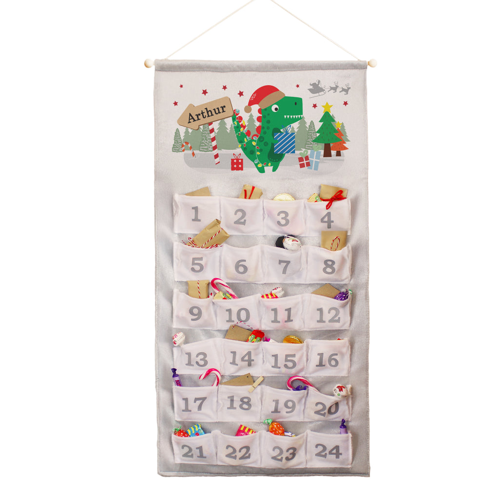 Personalised Dinosaur Advent Calendar with personalised text, view 4
