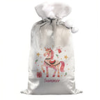 Personalised Unicorn Christmas Sack with personalised text, view 3