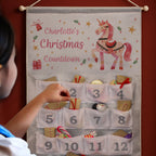 Personalised Unicorn Christmas Advent Calendar with personalised text, view 5