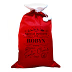 Personalised Special Delivery Red Christmas Sack with personalised text, view 3