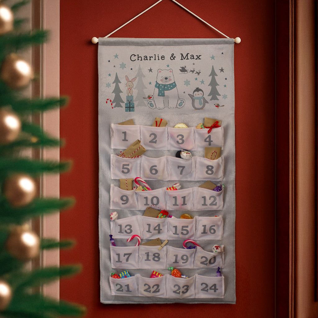 Personalised Polar Bear Advent Calendar with personalised text, view 6