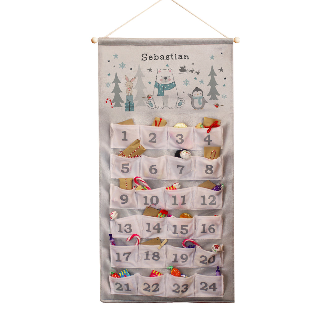 Personalised Polar Bear Advent Calendar with personalised text, view 4