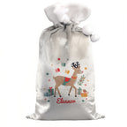 Personalised Reindeer Christmas Sack with personalised text, view 3