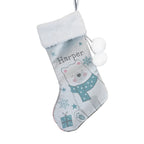 Personalised Polar Bear Christmas Stocking with personalised text, view 3