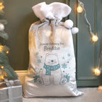 Personalised Polar Bear Special Delivery Christmas Sack with personalised text, view 4