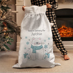 Personalised Polar Bear Special Delivery Christmas Sack with personalised text, view 2