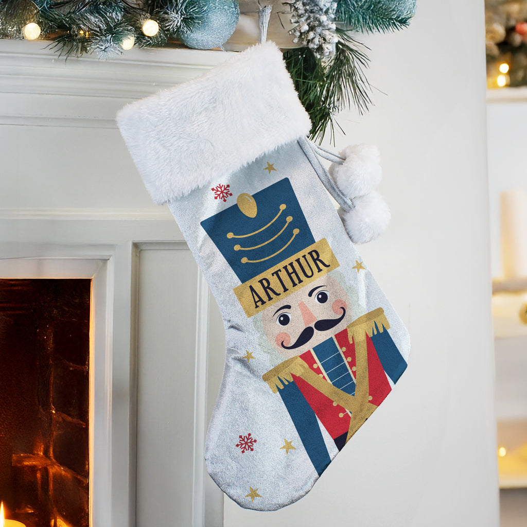 Personalised Nutcracker Christmas Stocking with personalised text, view 2