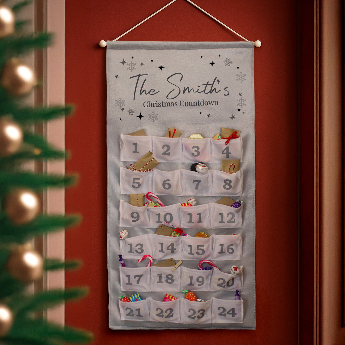 Personalised Family Advent Calendar with personalised text, view 6