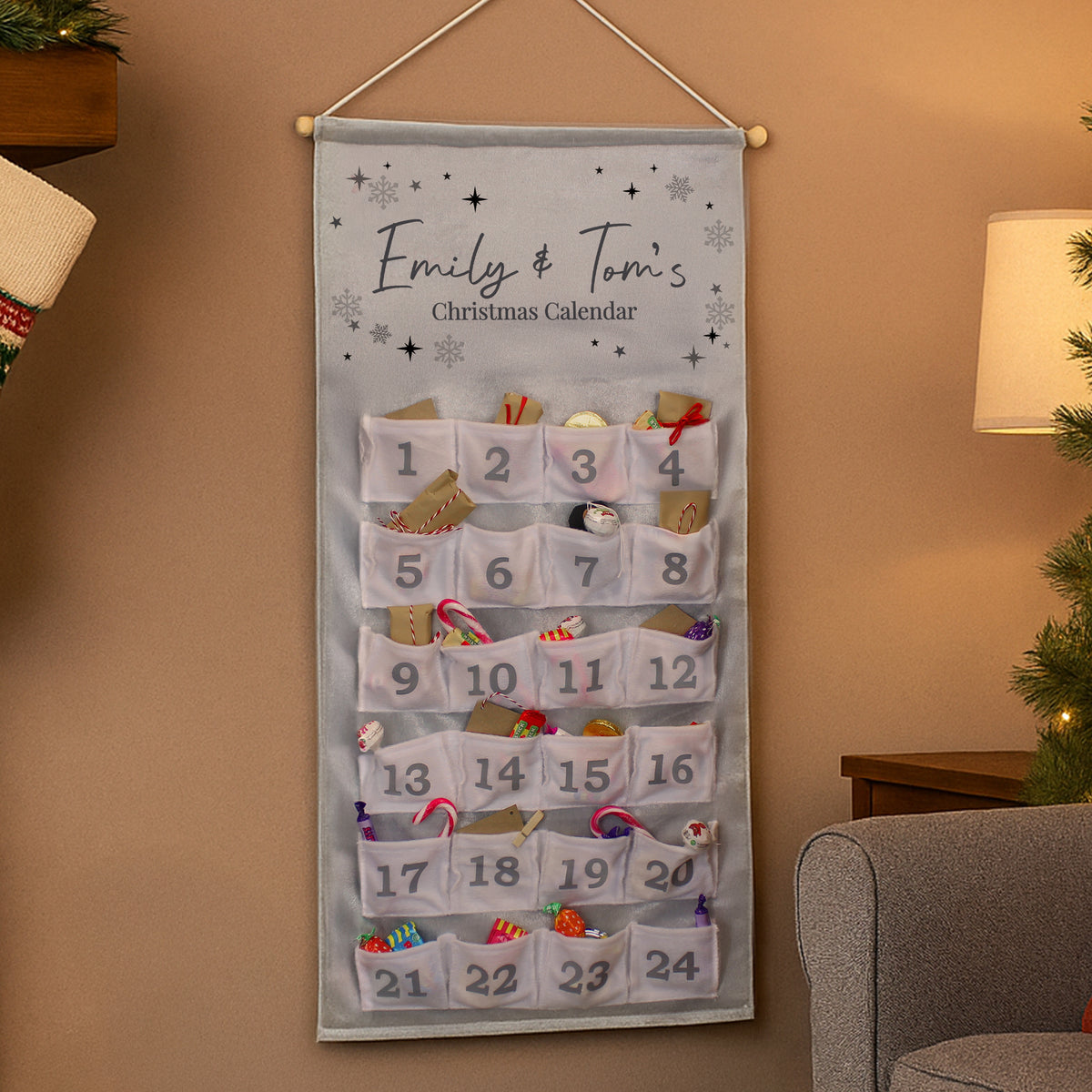 Personalised Family Advent Calendar with personalised text, view 2