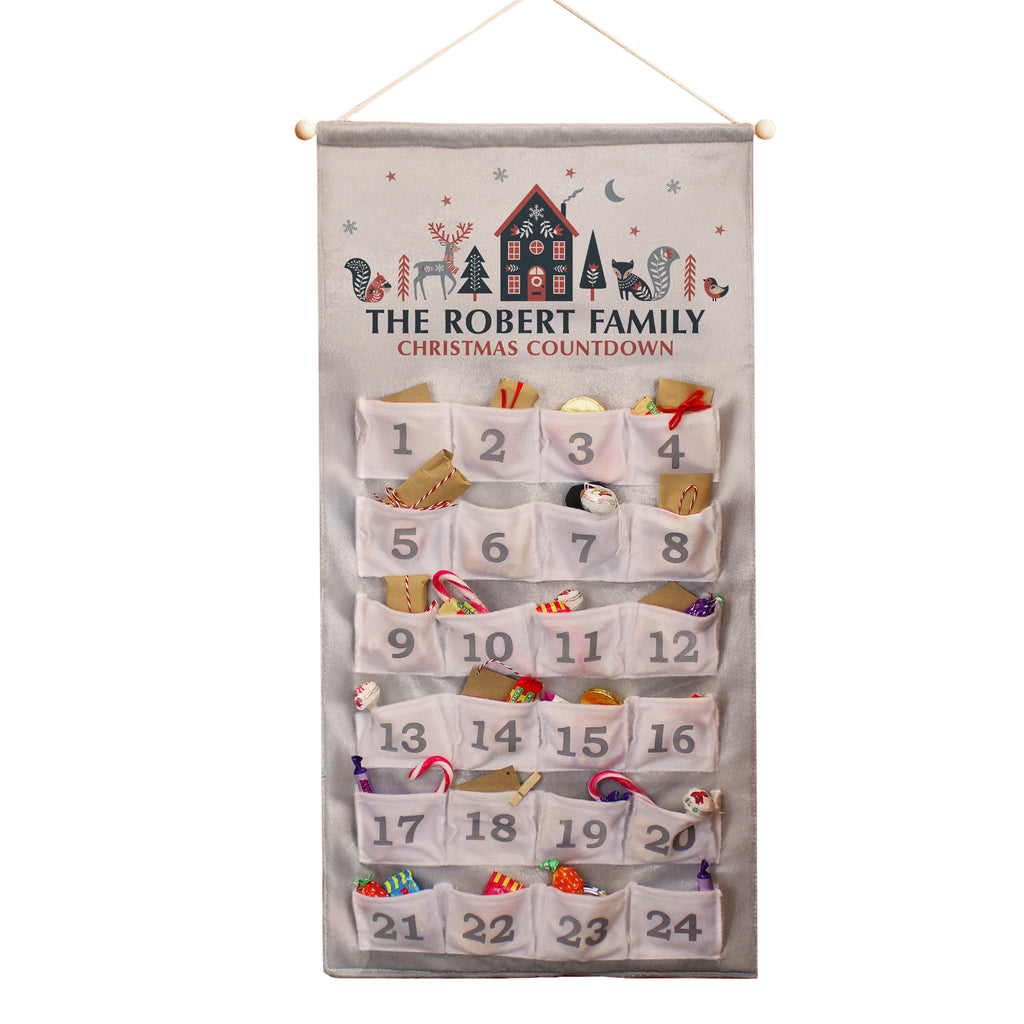 Personalised Christmas Home Advent Calendar with personalised text, view 4