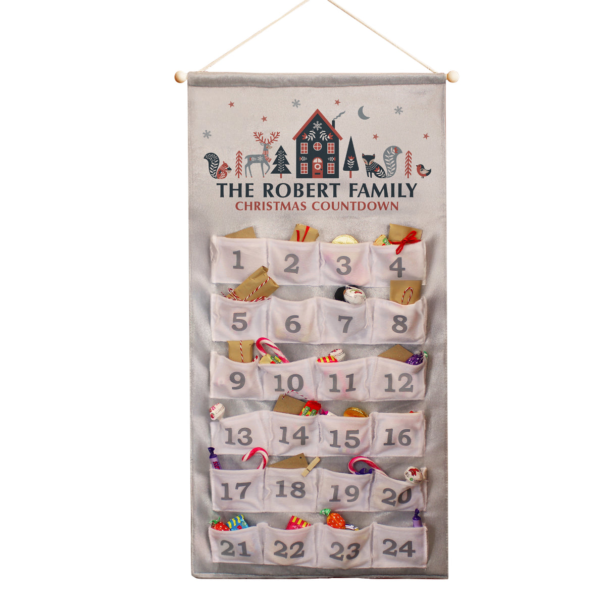 Personalised Christmas Home Advent Calendar with personalised text, view 4