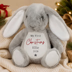 Personalised My First Christmas Bunny Soft Toy with personalised text, view 2