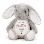 Personalised My First Christmas Bunny Soft Toy with personalised text, view 3