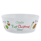 Personalised First Christmas Dinner Bowl with personalised text, view 3