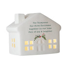 Personalised Christmas Ceramic LED House with personalised text, view 4