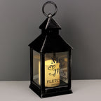 Personalised Mr & Mrs Rustic Black LED Lantern with personalised text, view 4