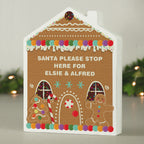 Personalised Gingerbread House Wooden Christmas Ornament with personalised text, view 4