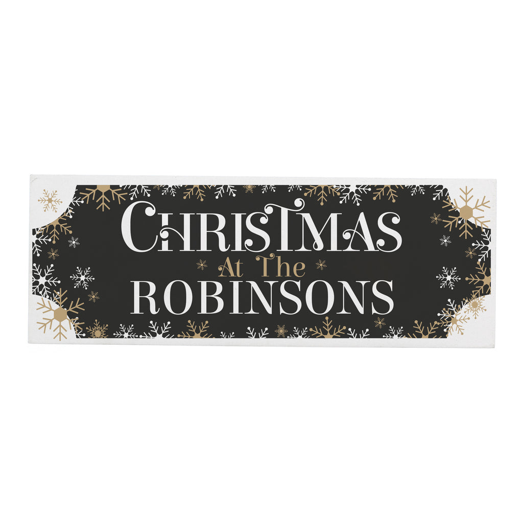 Personalised Christmas at the Family Wooden Mantel Block with personalised text, view 4